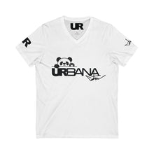 Load image into Gallery viewer, Urbana Couture Unisex Panda Short Sleeve V-Neck Tee BLK/BLK
